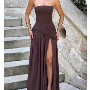 MALIYAH MAXI DRESS by BabyBoo- PLUM BROWN